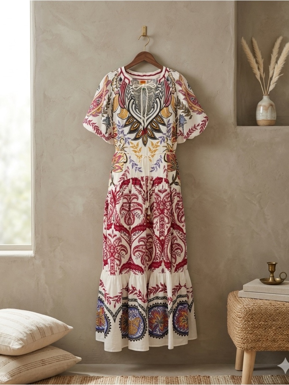 FARM Rio Tropical Camafeu Linen Maxi Dress Women’s Small Euroflax NWT